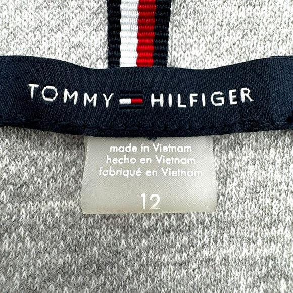 TOMMY HILFIGER Blazer Jacket‎ Women's 12 Gray Navy Preppy Elbow Patches Fitted - Picture 7 of 14